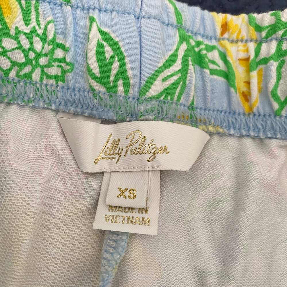 Lilly Pulitzer Loxley  Women's Stretch drawstring Shorts Make Lemonade blue XS - Picture 5 of 7